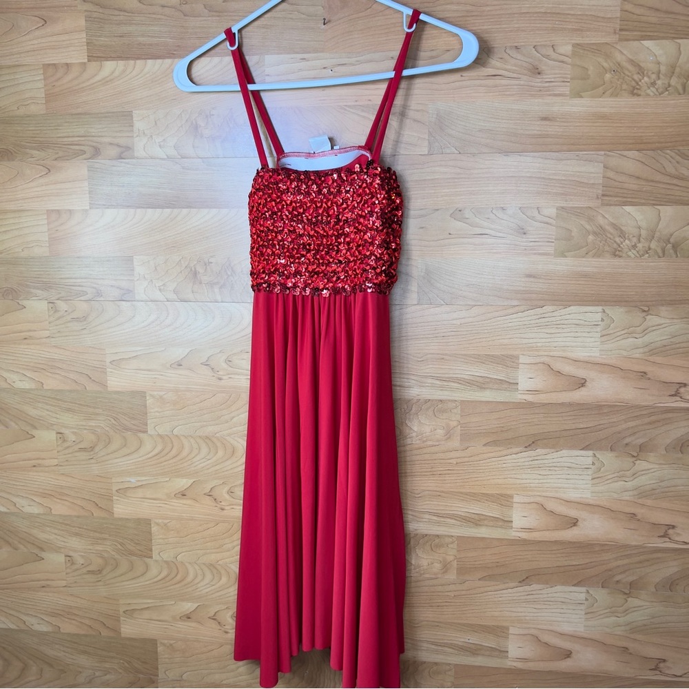 Tag 1080 Small Red Strappy Dress with Sequins